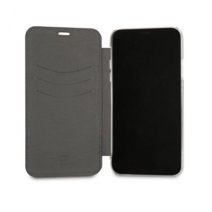 Mini Cooper Debossed Lines PU Soft Case - оригинален кожен кейс за iPhone XS, iPhone X (червен) 2