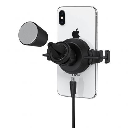 Mophie Wireless Charging Vent Mount - магнитна поставка за радиатора на кола с безжично зареждане за Qi съвместими смартфони 4