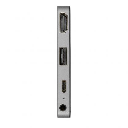 A-solar Xtorm XC204 USB-C Hub 4-in-1 4K HDMI, USB-C, USB-A & 3.5 mm - мултифункционален хъб за свързване на допълнителна периферия за MacBook и устройства с USB-C (тъмносив) 3