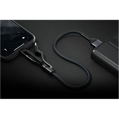 Nomad Kevlar USB-A to Universal Cable - здрав кевларен кабел за устройства с Lightning, microUSB и USB-C порт (30 см) (черен) 2