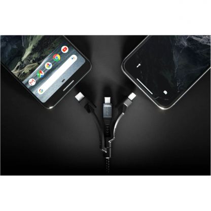 Nomad Kevlar USB-A to Universal Cable - здрав кевларен кабел за устройства с Lightning, microUSB и USB-C порт (30 см) (черен) 3