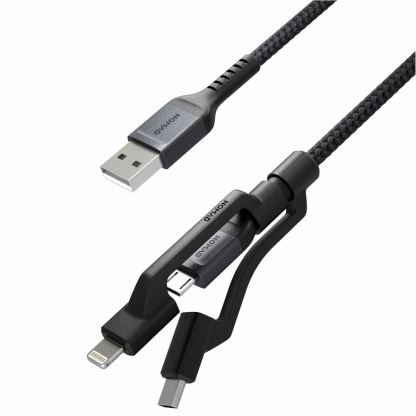 Nomad Kevlar USB-A to Universal Cable - здрав кевларен кабел за устройства с Lightning, microUSB и USB-C порт (30 см) (черен) 6