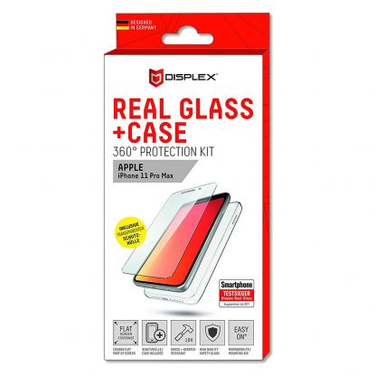 Displex Real Glass 10H Protector 2D with TPU Case - комплект силиконов калъф и калено стъклено защитно покритие за дисплея на iPhone 11 Pro Max (прозрачен) 3