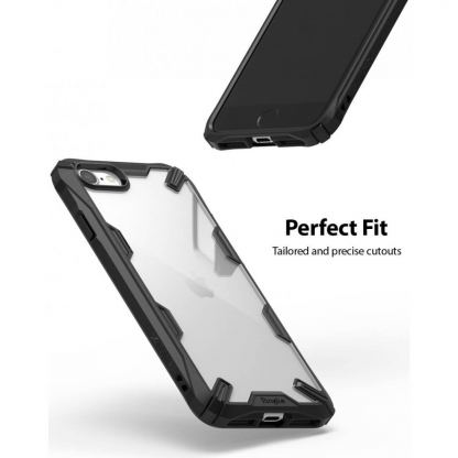 Ringke Fusion X Case - хибриден удароустойчив кейс за iPhone SE (2020), iPhone 8, iPhone 7 (черен-карбон) 4