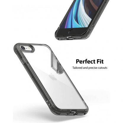 Ringke Fusion Crystal Case - хибриден удароустойчив кейс за iPhone SE (2020), iPhone 8, iPhone 7 (сив) 2