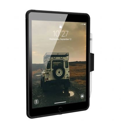 Urban Armor Gear Scout Handstrap Case - удароустойчив хибриден кейс от най-висок клас за iPad 7 (2019), iPad 8 (2020) (черен) 4