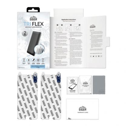 Eiger Tri Flex High Impact Film Screen Protector - качествено защитно покритие за дисплея на iPhone SE (2020), iPhone 8, iPhone 7 (два броя) 2