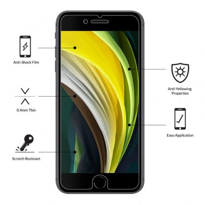Eiger Tri Flex High Impact Film Screen Protector - качествено защитно покритие за дисплея на iPhone SE (2020), iPhone 8, iPhone 7 (два броя) 3