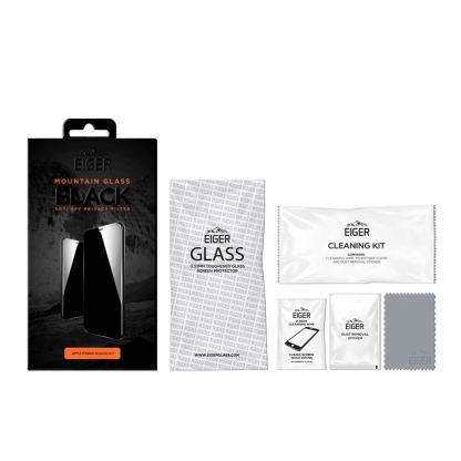 Eiger Mountain Glass Black Anti-Spy Privacy Filter Tempered Glass - калено стъклено защитно покритие с определен ъгъл на виждане за дисплея на iPhone SE (2020), iPhone 8, iPhone 7 2