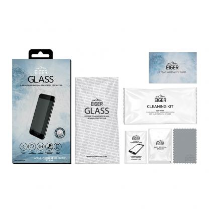 Eiger Tempered Glass Protector 2.5D - калено стъклено защитно покритие за дисплея на iPhone SE (2020), iPhone 8, iPhone 7, iPhone 6/6S (прозрачен) 2