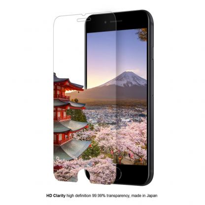 Eiger Tempered Glass Protector 2.5D - калено стъклено защитно покритие за дисплея на iPhone SE (2020), iPhone 8, iPhone 7, iPhone 6/6S (прозрачен) 4