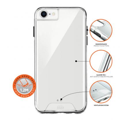 Eiger Glacier Case - удароустойчив хибриден кейс за iPhone SE (2020), iPhone 8, iPhone 7 (прозрачен) 3