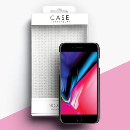 Case FortyFour No.3 Case - поликарбонатов кейс за iPhone SE (2020), iPhone 8, iPhone 7 (черен) 3