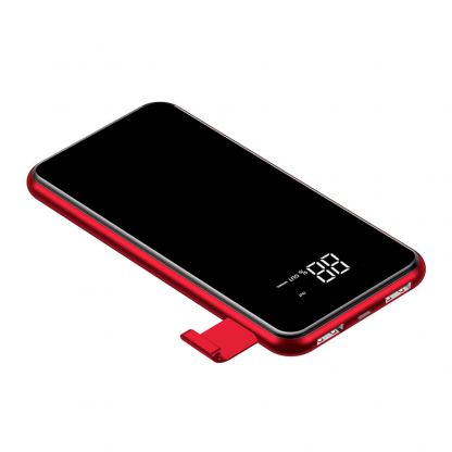 Baseus Wireless Charge Power Bank - пад (поставка) за безжично зареждане и външна батерия (8000 mAh) (червен) 3