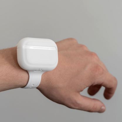4smarts Silicone Case with Wrist Strap - силиконов калъф с каишка  за ръка за Apple AirPods Pro (бял) 3