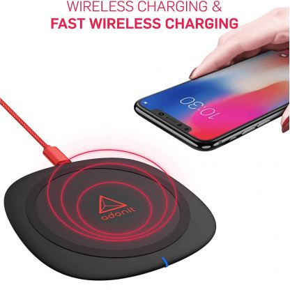 Adonit Wireless Charging Pad - поставка (пад) за безжично зареждане с технология за бързо зареждане за Qi съвместими устройства (прозрачен) 2