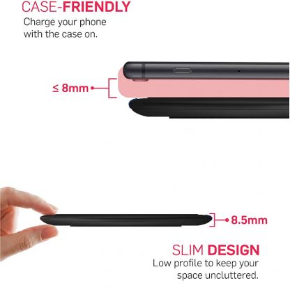 Adonit Wireless Charging Pad - поставка (пад) за безжично зареждане с технология за бързо зареждане за Qi съвместими устройства (прозрачен) 7