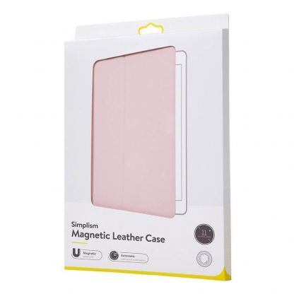 Baseus Simplism Magnetic Leather Case - магнитен полиуретанов калъф с поставка за iPad Pro 12.9 (2020) (розов) 16