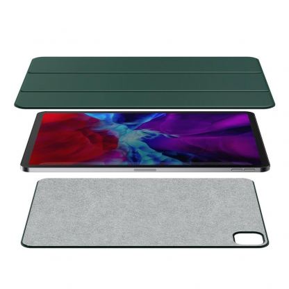 Baseus Simplism Magnetic Leather Case - магнитен полиуретанов калъф с поставка за iPad Pro 12.9 (2020) (зелен) 17