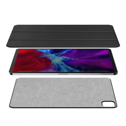 Baseus Simplism Magnetic Leather Case - магнитен полиуретанов калъф с поставка за iPad Pro 12.9 (2020) (черен) 7