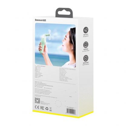 Baseus Tricolor Bear Portable Folding Fan - сгъваем мини вентилатор с външна батерия (зелен) 8