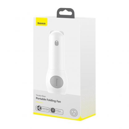 Baseus Tricolor Bear Portable Folding Fan - сгъваем мини вентилатор с външна батерия (бял) 5