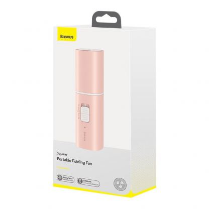 Baseus Square Portable Folding Fan - сгъваем мини вентилатор с външна батерия (розов) 3