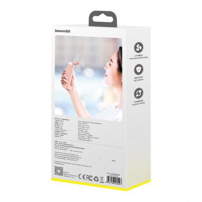 Baseus Square Portable Folding Fan - сгъваем мини вентилатор с външна батерия (розов) 4