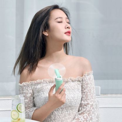 Baseus Square Portable Folding Fan - сгъваем мини вентилатор с външна батерия (розов) 8