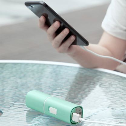 Baseus Square Portable Folding Fan - сгъваем мини вентилатор с външна батерия (розов) 10