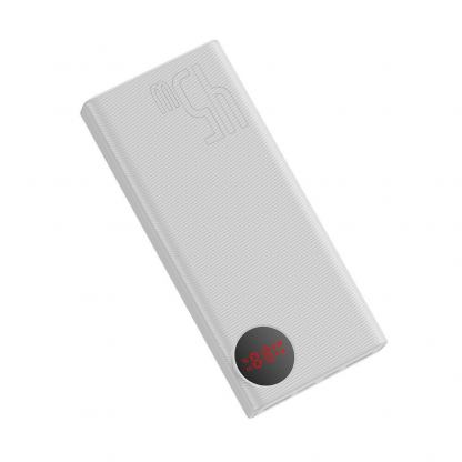 Baseus Mulight Power Bank with Digital Display Quick Charge 45W (PPMY-A01) - външна батерия 20000 mAh с 2xUSB-A и USB-C изходи за зареждане на смартфони и таблети (бял) 4