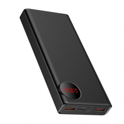 Baseus Mulight Power Bank with Digital Display Quick Charge 45W (PPMY-A01) - външна батерия 20000 mAh с 2xUSB-A и USB-C изходи за зареждане на смартфони и таблети (черен) 2