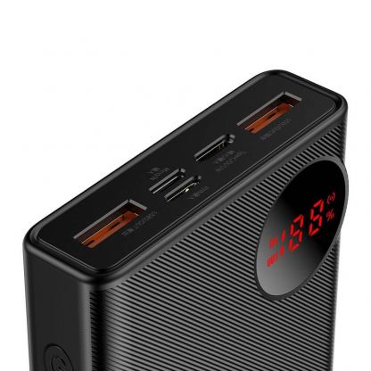 Baseus Mulight Power Bank with Digital Display Quick Charge 45W (PPMY-A01) - външна батерия 20000 mAh с 2xUSB-A и USB-C изходи за зареждане на смартфони и таблети (черен) 3
