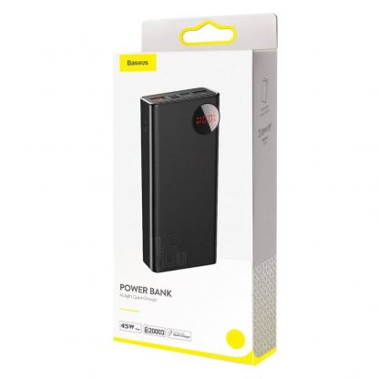 Baseus Mulight Power Bank with Digital Display Quick Charge 45W (PPMY-A01) - външна батерия 20000 mAh с 2xUSB-A и USB-C изходи за зареждане на смартфони и таблети (черен) 9