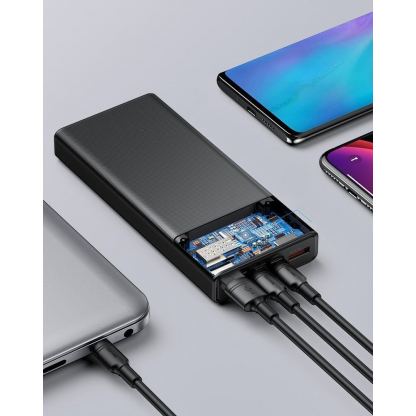 Baseus Mulight Power Bank with Digital Display Quick Charge 45W (PPMY-A01) - външна батерия 20000 mAh с 2xUSB-A и USB-C изходи за зареждане на смартфони и таблети (черен) 12