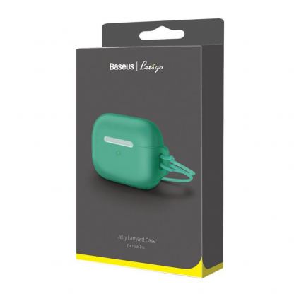 Baseus Lets Go Jelly Lanyard Case - силиконов калъф с връзка за Apple Airpods Pro (зелен) 7