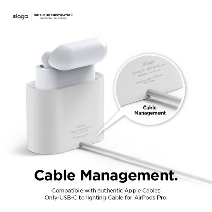 Elago Airpods Charging Station Pro - силиконова док станция за зареждане на Apple Airpods & Apple Airpods Pro (бяла) 4