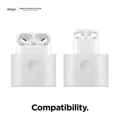 Elago Airpods Charging Station Pro - силиконова док станция за зареждане на Apple Airpods & Apple Airpods Pro (бяла) 6