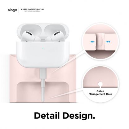 Elago Airpods Charging Station Pro - силиконова док станция за зареждане на Apple Airpods & Apple Airpods Pro (розова) 3