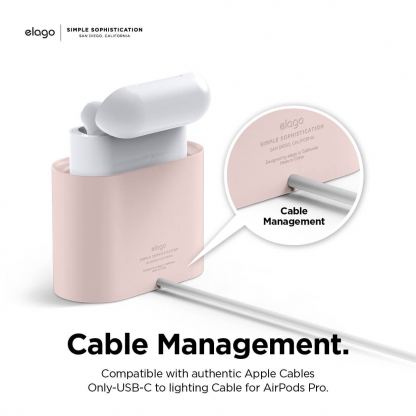 Elago Airpods Charging Station Pro - силиконова док станция за зареждане на Apple Airpods & Apple Airpods Pro (розова) 4