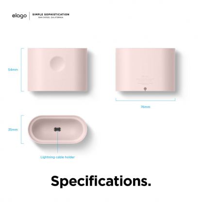 Elago Airpods Charging Station Pro - силиконова док станция за зареждане на Apple Airpods & Apple Airpods Pro (розова) 7