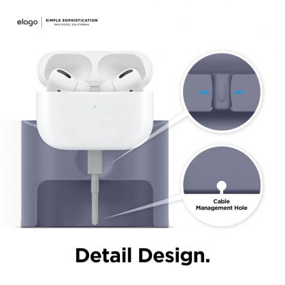 Elago Airpods Charging Station Pro - силиконова док станция за зареждане на Apple Airpods & Apple Airpods Pro (лилава) 3