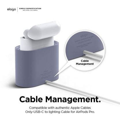 Elago Airpods Charging Station Pro - силиконова док станция за зареждане на Apple Airpods & Apple Airpods Pro (лилава) 4