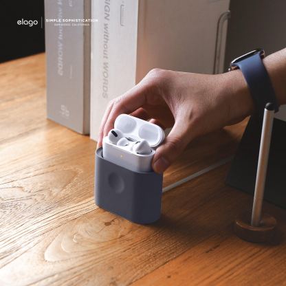 Elago Airpods Charging Station Pro - силиконова док станция за зареждане на Apple Airpods & Apple Airpods Pro (лилава) 8