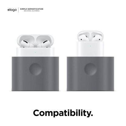 Elago Airpods Charging Station Pro - силиконова док станция за зареждане на Apple Airpods & Apple Airpods Pro (тъмносива) 6