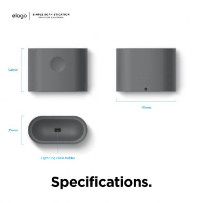 Elago Airpods Charging Station Pro - силиконова док станция за зареждане на Apple Airpods & Apple Airpods Pro (тъмносива) 7