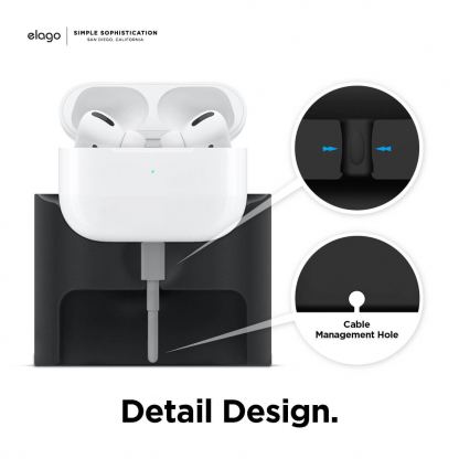 Elago Airpods Charging Station Pro - силиконова док станция за зареждане на Apple Airpods & Apple Airpods Pro (черна) 3