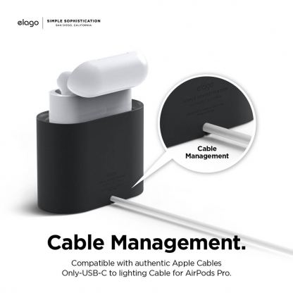 Elago Airpods Charging Station Pro - силиконова док станция за зареждане на Apple Airpods & Apple Airpods Pro (черна) 4