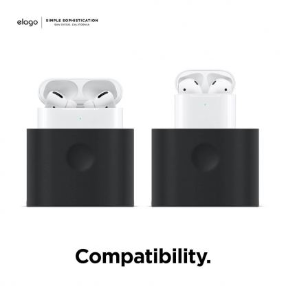 Elago Airpods Charging Station Pro - силиконова док станция за зареждане на Apple Airpods & Apple Airpods Pro (черна) 6