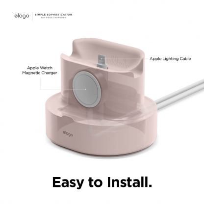 Elago Duo Charging Hub Pro - силиконова поставка за зареждане на iPhone, Apple Watch и Apple AirPods Pro (розова) 6